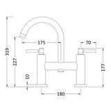 Hudson Reed Tec Lever Bath Filler Tap Matt Black TEL453 LD