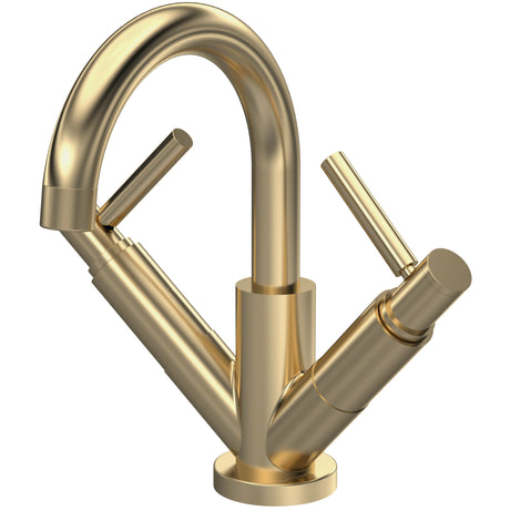 Hudson Reed Tec Lever Mono Basin Mixer Tap & Waste Brushed Brass TEL815