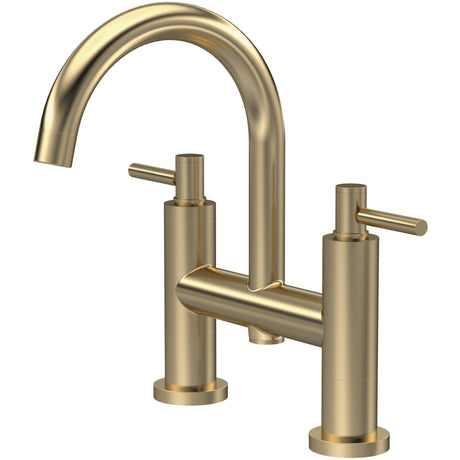 Hudson Reed Tec Lever Bath Filler Tap Brushed Brass TEL853
