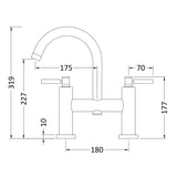 Hudson Reed Tec Lever Bath Filler Tap Brushed Brass TEL853 LD