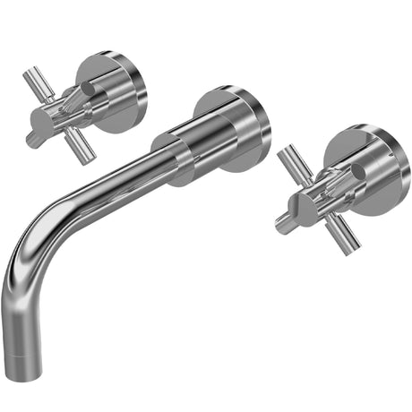 Hudson Reed Tec Crosshead 3-Hole Wall Mounted Basin Mixer Tap Chrome TEX317