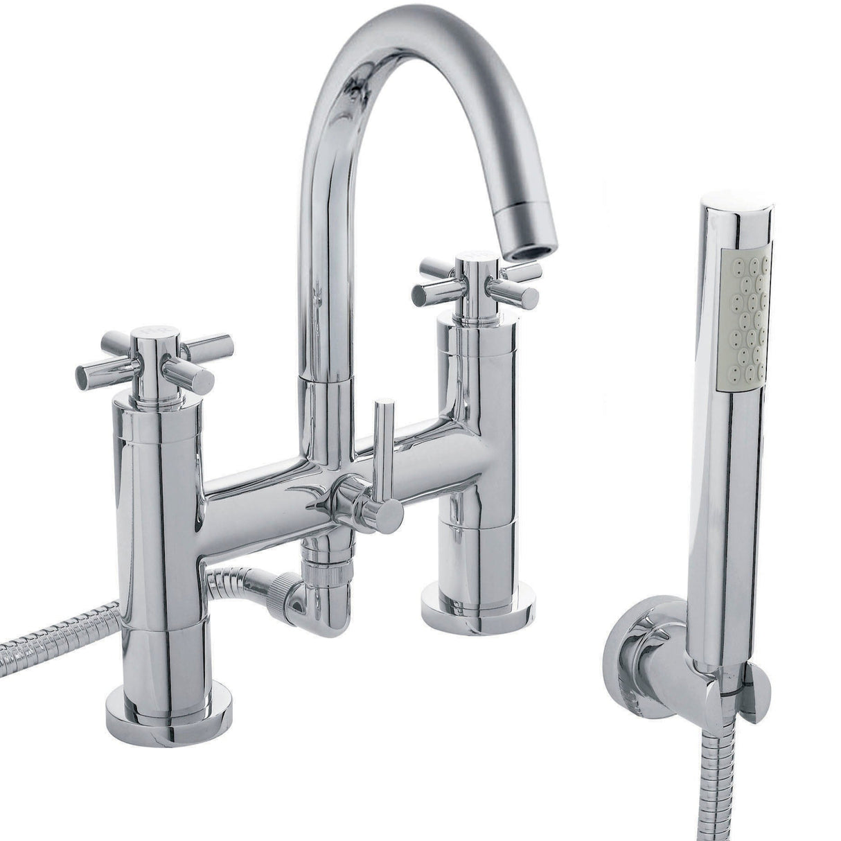 Hudson Reed Tec Crosshead Bath Shower Mixer Tap With Shower Kit Chrome TEX354