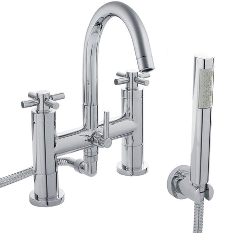 Hudson Reed Tec Crosshead Bath Shower Mixer Tap With Shower Kit Chrome TEX354