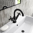 Hudson Reed Tec Crosshead Mono Basin Mixer Tap & Waste Matt Black TEX415