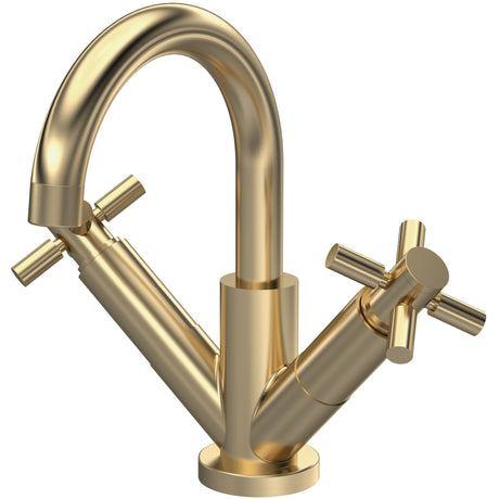 Hudson Reed Tec Crosshead Mono Basin Mixer Tap & Waste Brushed Brass TEX815