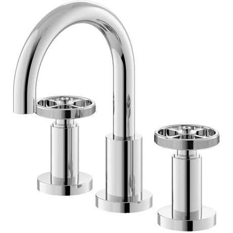Hudson Reed Revolution 3-Hole Basin Mixer Tap With Swivel Spout & Pop-Up Waste Chrome TIW337