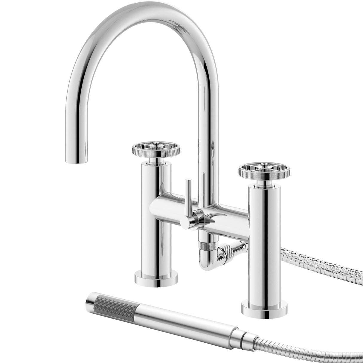 Hudson Reed Revolution Bath Shower Mixer Tap With Shower Kit Chrome TIW354