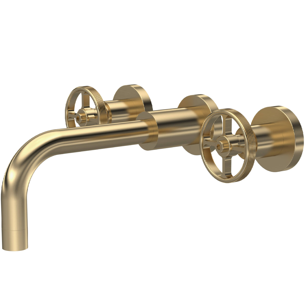 Hudson Reed Revolution 3-Hole Wall Mounted Basin Mixer Tap Brushed Brass TIW817