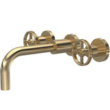 Hudson Reed Revolution 3-Hole Wall Mounted Basin Mixer Tap Brushed Brass TIW817