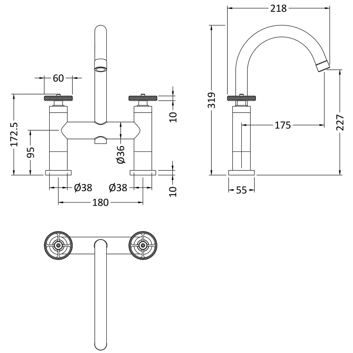 Hudson Reed Revolution Bath Filler Tap Brushed Brass TIW853 LD