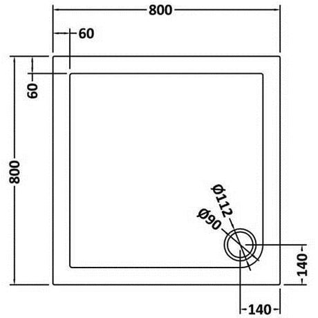 Nuie Pearlstone Square Shower Tray Grey Slate TR71006 LD