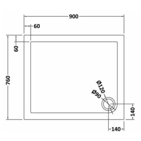 Nuie Pearlstone Rectangular Shower Tray Grey Slate TR71008 LD