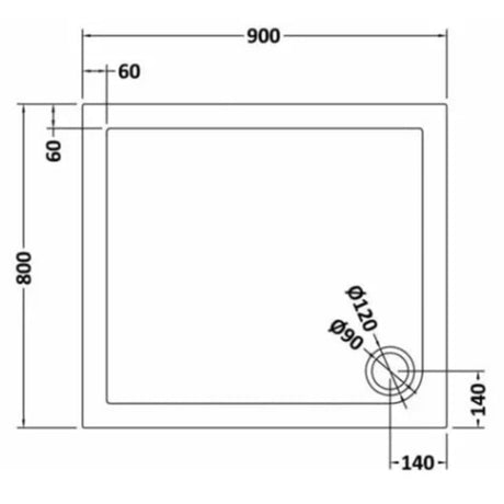 Nuie Pearlstone Rectangular Shower Tray Grey Slate TR71009 LD