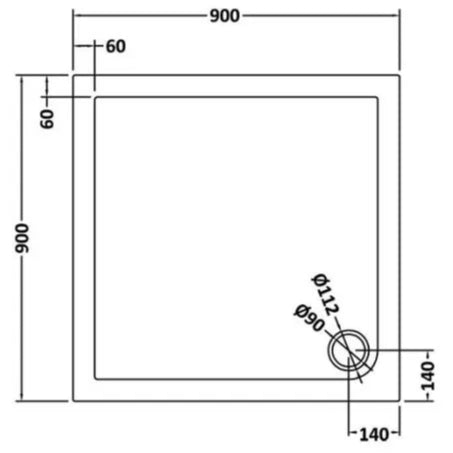 Nuie Pearlstone Square Shower Tray Grey Slate TR71010 LD