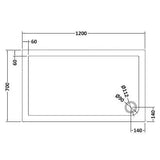 Nuie Pearlstone Rectangular Shower Tray Grey Slate TR71011 LD
