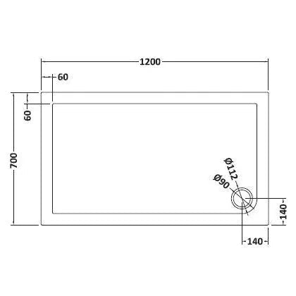 Nuie Pearlstone Rectangular Shower Tray Grey Slate TR71011 LD