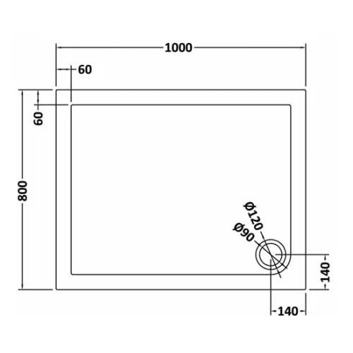 Nuie Pearlstone Rectangular Shower Tray Grey Slate TR71013 LD