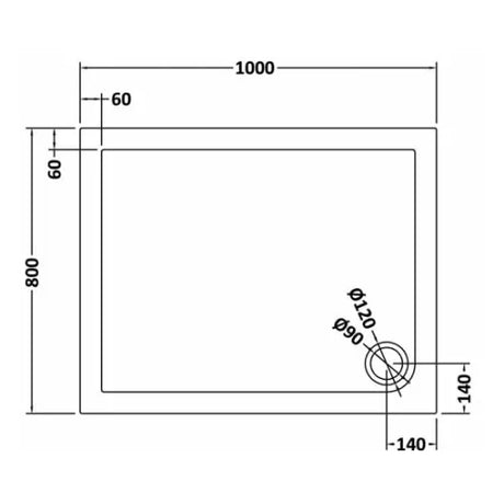 Nuie Pearlstone Rectangular Shower Tray Grey Slate TR71013 LD