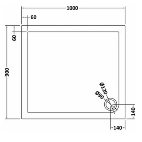 Nuie Pearlstone Rectangular Shower Tray Grey Slate TR71014 LD