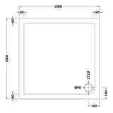 Nuie Pearlstone Square Shower Tray Grey Slate TR71015 LD