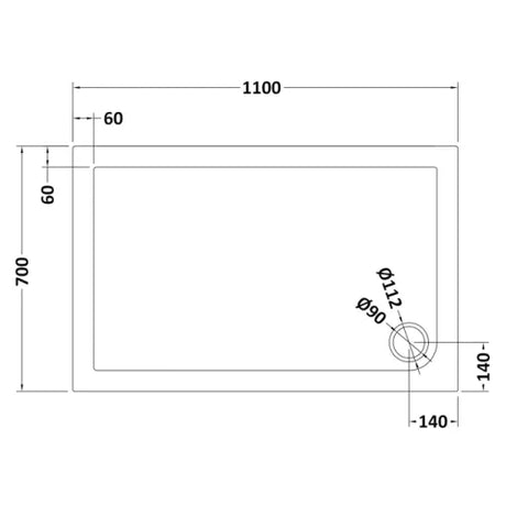 Nuie Pearlstone Rectangular Shower Tray Grey Slate TR71016 LD