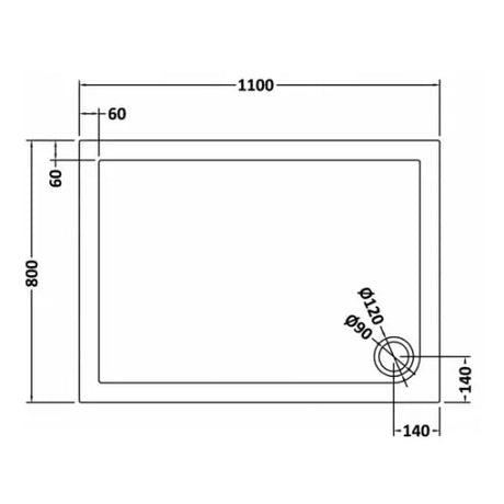 Nuie Pearlstone Rectangular Shower Tray Grey Slate TR71018 LD