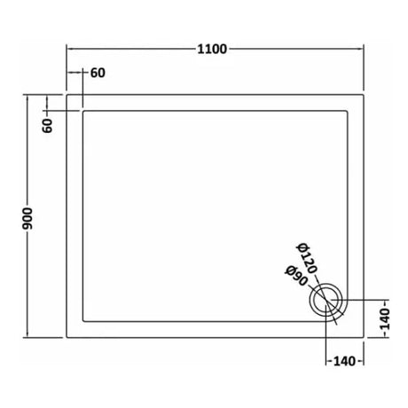 Nuie Pearlstone Rectangular Shower Tray Grey Slate TR71019 LD