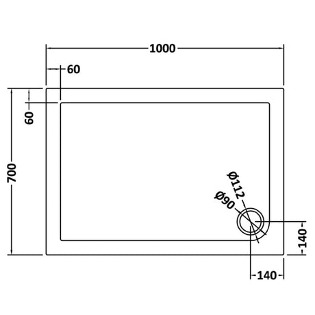Nuie Pearlstone Rectangular Shower Tray Grey Slate TR71021 LD