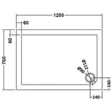 Nuie Pearlstone Rectangular Shower Tray Grey Slate TR71022 LD