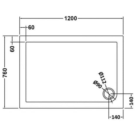Nuie Pearlstone Rectangular Shower Tray Grey Slate TR71022 LD