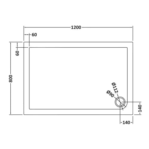 Nuie Pearlstone Rectangular Shower Tray Grey Slate TR71023 LD