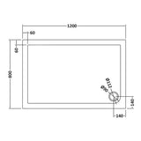Nuie Pearlstone Rectangular Shower Tray Grey Slate TR71023 LD