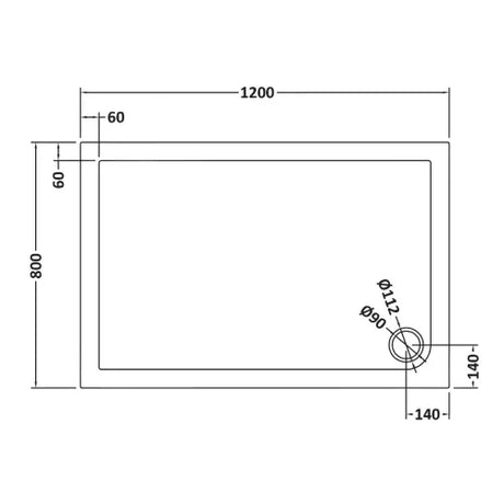 Nuie Pearlstone Rectangular Shower Tray Grey Slate TR71023 LD
