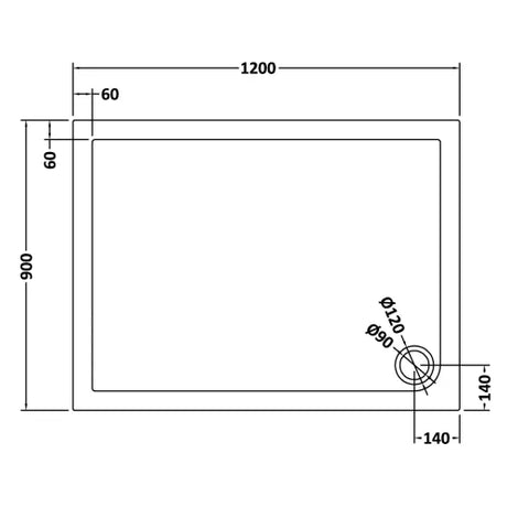 Nuie Pearlstone Rectangular Shower Tray Grey Slate TR71024 LD