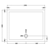 Nuie Pearlstone Large Rectangular Shower Tray Grey Slate TR71025 LD