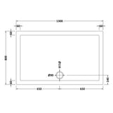 Nuie Pearlstone Large Rectangular Shower Tray Grey Slate TR71028 LD