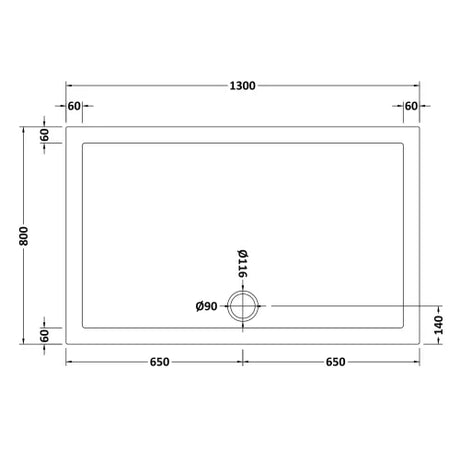 Nuie Pearlstone Large Rectangular Shower Tray Grey Slate TR71028 LD