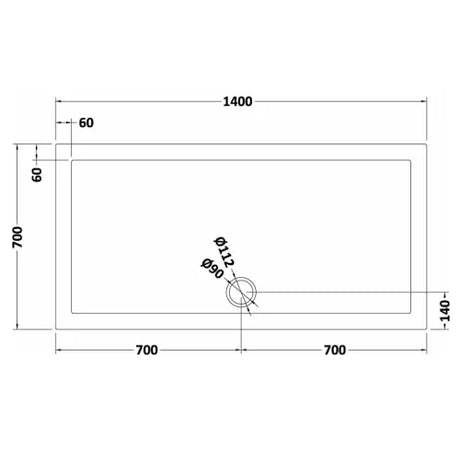Nuie Pearlstone Large Rectangular Shower Tray Grey Slate TR71031 LD