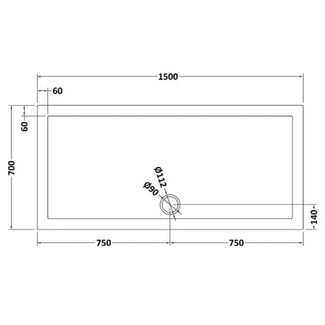 Nuie Pearlstone Large Rectangular Shower Tray Grey Slate TR71041 LD
