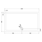 Nuie Pearlstone Large Rectangular Shower Tray Grey Slate TR71054 LD