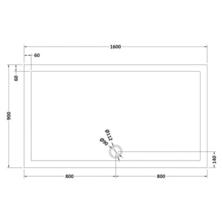 Nuie Pearlstone Large Rectangular Shower Tray Grey Slate TR71054 LD