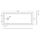 Nuie Pearlstone Large Rectangular Shower Tray Grey Slate TR71060 LD