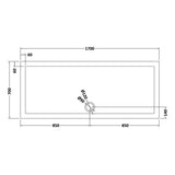 Nuie Pearlstone Large Rectangular Shower Tray Grey Slate TR71061 LD