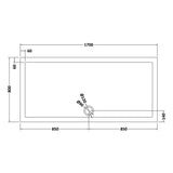 Nuie Pearlstone Large Rectangular Shower Tray Grey Slate TR71063 LD