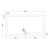 Nuie Pearlstone Large Rectangular Shower Tray Grey Slate TR71064 LD