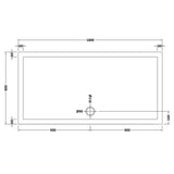 Nuie Pearlstone Large Rectangular Shower Tray Grey Slate TR71074 LD