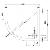 Nuie Pearlstone Offset Quadrant Shower Tray Grey Slate TR71103 LD