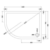 Nuie Pearlstone Offset Quadrant Shower Tray Grey Slate TR71114 LD