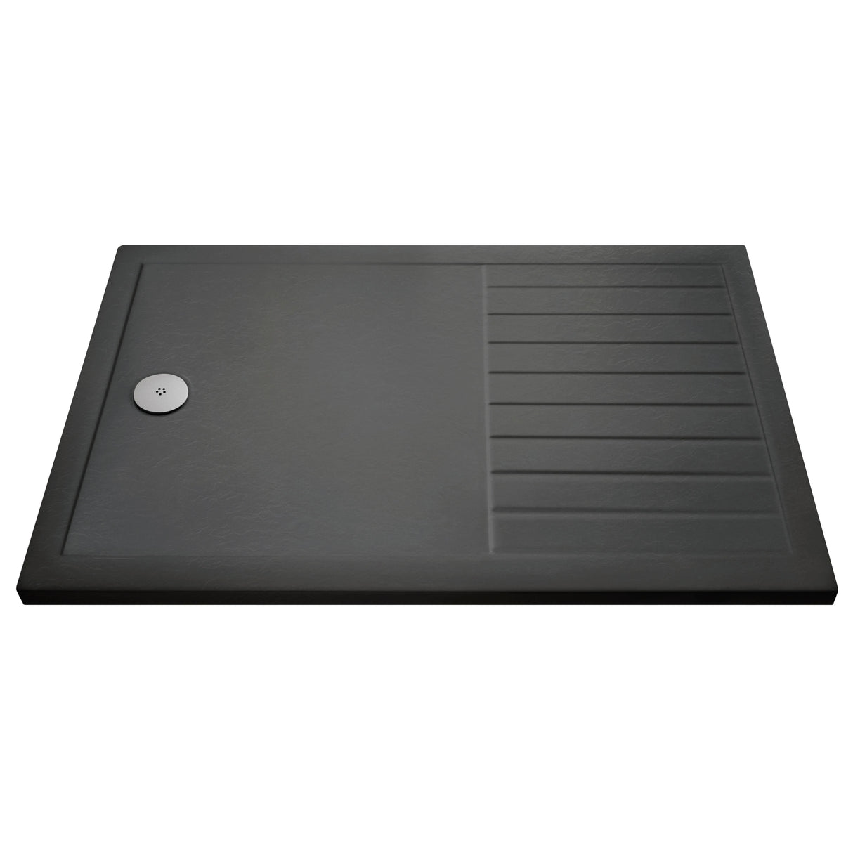 Nuie Pearlstone Rectangular Walk-In Shower Tray Grey Slate TR711490