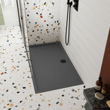 Nuie Pearlstone Square Shower Tray Grey Slate